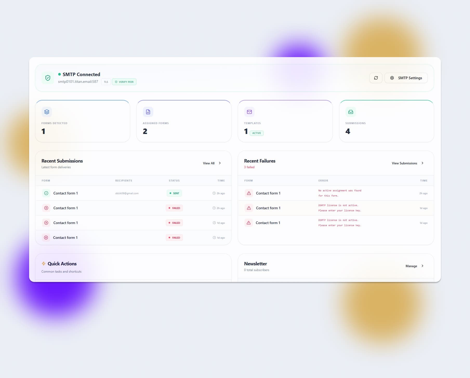 DSMTP Dashboard Mockup